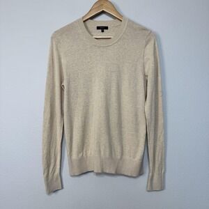 Quince Sweater Women's Medium Beige Crewneck Long Sleeve Knit Pullover Classic